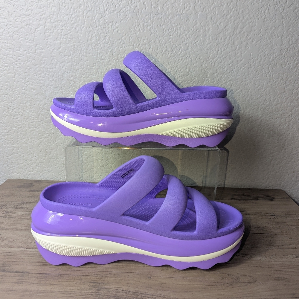 Crocs Mega Crush Triple Strap Platform Sandals Women's 8 Purple - Picture 2 of 13
